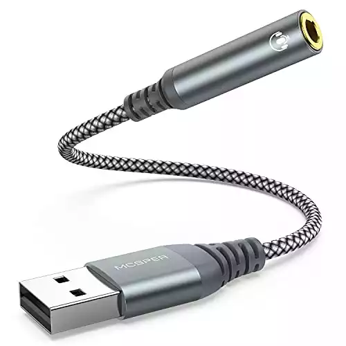USB to 3.5mm Jack Audio Adapter