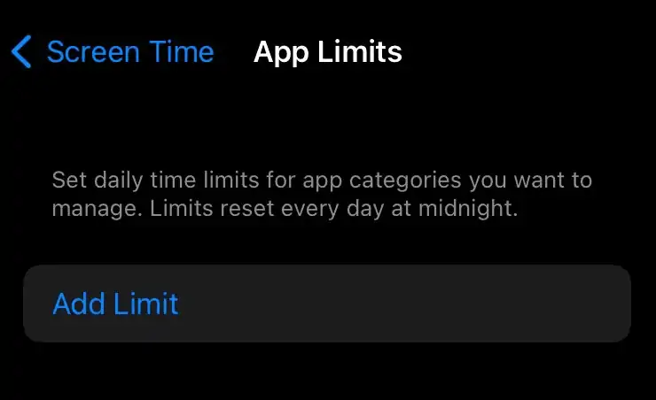 Add App limit