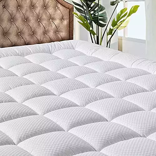 MATBEBY Bedding Quilted Fitted King Mattress Pad